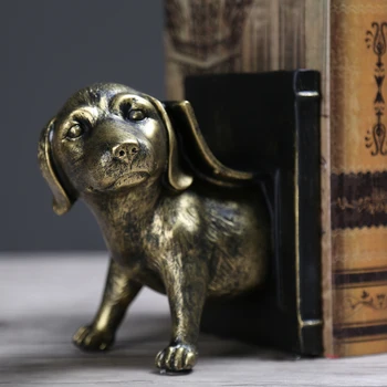 Americký retro jazvečík psa knihy ozdoby kreatívne štúdia office regálové vybavenie bookends bookends plavidlá dary