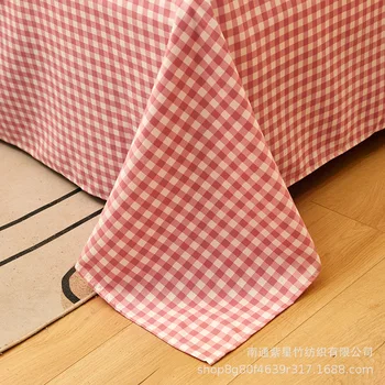 Čistá červená kórejská verzia malé čerstvé posteľ sukne keper brúsenie štyri dielna sada princezná štýl pribrala posteľ list deka kryt