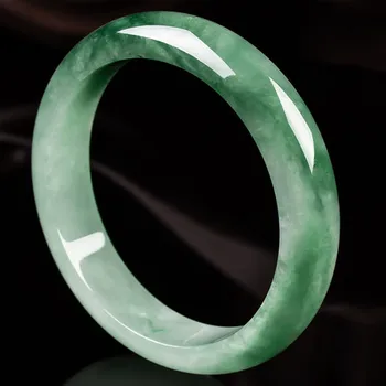 Zheru Šperky Prírodné Barmskej Svetlo Zelená Dva-farba Jade 54-64mm Náramok Elegantné Princezná Šperky Najlepší Darček