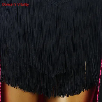 Zákazku Black Latinskej Šaty Žien Black Salsa Šaty Latinskej Strapec Flitrami Praxi Nosenie Latinskej Tanečnej Súťaže Šaty