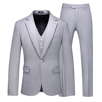 Luxusné Pekný Oblek Tri-dielny Oblek Mužov je Svadobný Najlepší Muž Vyhovovali Business Bežné Kancelárske Vyhovovali Tri-kus Vesta Bunda, Nohavice