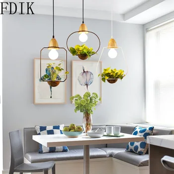 Nordic Rastlín Hrniec LED Prívesok Svetlo Moderné kvetináče Závesné Lampy, Obývacia Izba, Reštaurácia, Bar, Žehlička na Výzdobu Osvetlenie