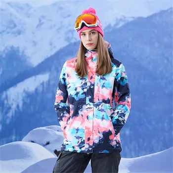 Ženy Snowboardová Bunda Farebné Zimné Nepremokavé Lyžovanie Bunda Priedušná Vetru Vonkajšie Športové Oblečenie Teplý Kabát