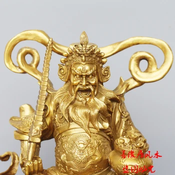 DOBRÝ # Doma stráženie a exorcising Peniaze Kreslenie Talizman Boh bohatstva Zhao Gongmi FENG SHUI Zlaté, Medené socha 40 CM