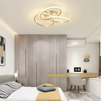 Zlato Biele Moderné jednoduché LED Luster Osvetlenie Pre Živé študovňa luxusných domov v teple a romantický izba stropné svietidlo