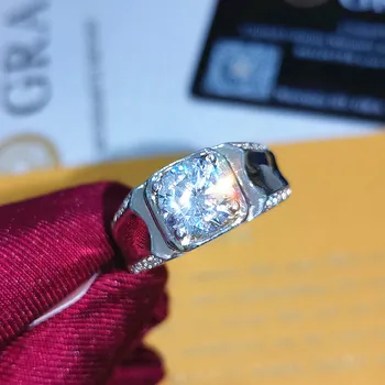 Motýľ 925 Sterling Silver 2.0 Ct Moissanite Mužov je Svadobný Prsteň Zásnubný Prsteň Módne Vysoko Kvalitné Šperky