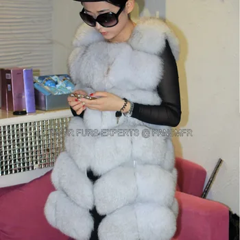 Bez rukávov Prírodné Fox Kožušiny Vesta Jeseň Streetwear Manteau Femme Reálne Kožušinový Kabát Lady Skutočné vrchné oblečenie Kabát Gilet zime roku 2020