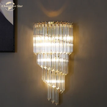 Postmoderných Romantický LED Crystal Nástenné Svietidlo pre Schodisko, Chodby, Spálne, Obývacia Izba Nordic Špirála Lesk Vnútorné Lampy