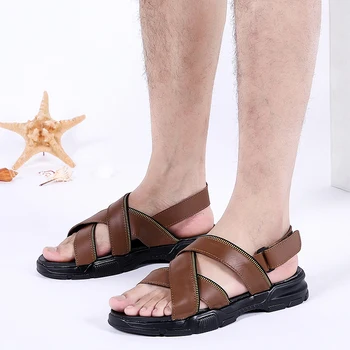 Sandál Obuvi Muži Mens Šaty, Sandále Mužov Pláži Letné Topánky Kožené Muž Vietnam Sandál V pánske Papuče Gladiator Pre Vonkajšie