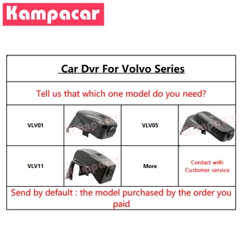 Kampacar VLV13-D Auta Wifi DVR Rekordér Pre Volvo S90 XC60 V90 CC R-design T5 T6 T8 XC 60 V S 90 63mm Auto 4K 2160P Dual Dash Cam