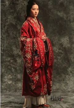 Extravagent Luxusné Tradičné Hanfu Kostým Červená Svadba Nevesta Kostým TV Play Tong Que Tai Vrazi