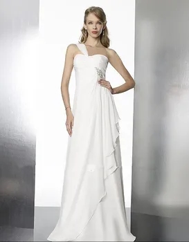 Vestido de noiva ozel elbise nový dizajn hot vlastné Gréckej šifón korálkové jeden ramenné svadobné šaty na Mieru Svadobné Šaty