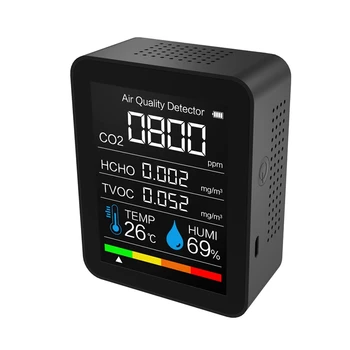 CO2 Detektor Kvality Ovzdušia Detektor TVOC HCHO Detektor Teplota A Vlhkosť Tester Oxidu Uhličitého Monitor