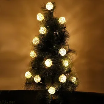 10/20leds Ratan Loptu string svetlá garland Bavlna Loptu Dovolenku svetlá Na Vianočné Party Navidad Svadobné Pop Rok Dekorácie
