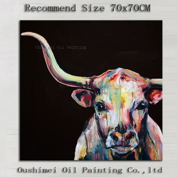 Kvalitné Moderné Bull olejomaľba Na Plátne, Ručne maľované Abstraktné Bull Portrét Olej Maľovanie Na Stenu, Dekorácie