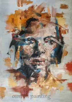 Ručne maľované Vysokej Kvality Abstraktné Žena Portrét olejomaľba na Plátne Nôž Maľovanie Krásna Žena Obrázok olejomaľba