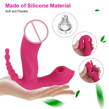 2022 3 V 1 Sania Vibrátor Sexuálne Hračky pre Ženy Análny Pošvy Stimulátor Klitorisu Nositeľné Dildo Vibrátor Multifunkčné