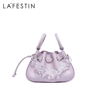 LA FESTIN pôvodné 2021 nový módny návrhár kabelka skladaný ramenný crossbody kožené tašky crystal reťazca dekorácie ženy taška