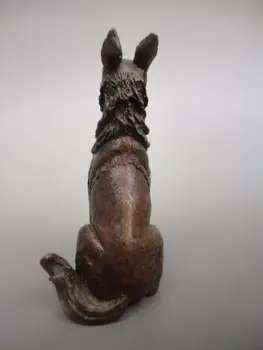 Zhromaždené Starovekej Číne Bronzovú Sochu Krásny Pes Prívesok Paperweight Dekorácie