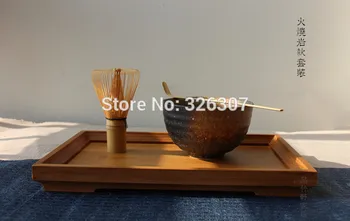 Japonsko ručné bambusu batidor matcha auta maccha metla miske čaju nastaviť lopatka dreva zásobník Japonský štýl príslušenstvo pohár fire rock