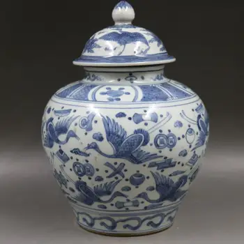 Starožitný MingDynasty porcelánu banku,blue & white plechovky, fľaše,Ručné maľovanie,ručné práce, Dekorácie zber a ozdoby,doprava Zdarma
