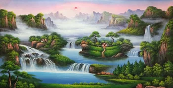 Ručne Maľované Moderné olejomaľba na Plátne Čínsky štýl krajiny maliarske Plátno na Maľovanie na Stenu Umenie Obrázok pre Domáce Dekorácie