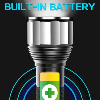 Najnovšie Výkonné LED Baterka Power Bank Funkcia Baterka Vodotesný, Baterka, USB Nabíjateľná Baterka So zabudovaným Batérie