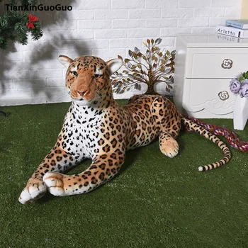 Veľké 85 cm leží leopard plyšové hračky mäkké bábiky hodiť vankúš darček k narodeninám s0428