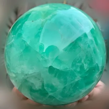 17.13 lb prírodné quartz crystal green fluorite loptu reiki námestie poukázal čakra kremeň uzdravenie loptu. Vyrezávané Vianočné gif
