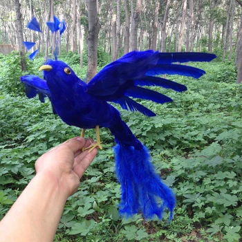 Krásny simulačné blue bird model pena & kožušín krídla dlhé-chvost vták bábika darček asi 58 cm 1807