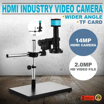 14MP HDMI, Stereo Mikroskopom Kamera HD USB Priemyselné Kamery w/ Boom Stojan