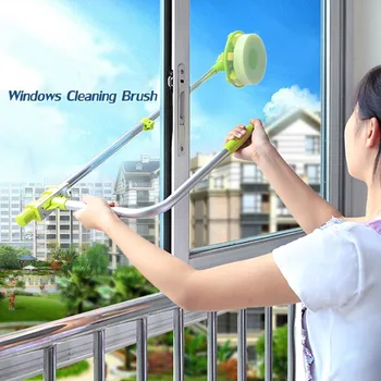 Nové Sklo okna cleaning tool zdvíhateľnej pól čistenie okien zariadenie s melamín hubky hlavu dvakrát čelil sklo škrabka wipe