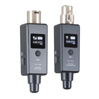 Bezdrôtový Mikrofón XLR Vysielač, Prijímač XLR Pripojenie Kompaktný Nabíjateľná Mic Zosilňovač pre Dynamické Mikrofóny PA Systém