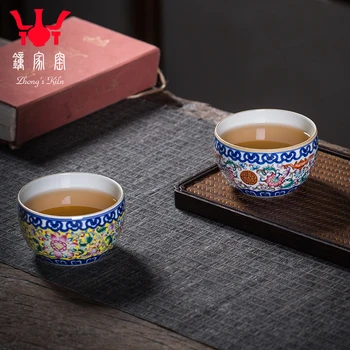 Biely porcelán teacup Jingdezhen ručné modrá a biela twining vzor smalt porcelánu kungfu šálku čaju jeden pohár