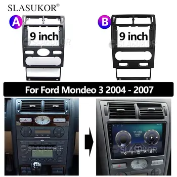 9 PALCOVÝ Fascia vhodné Pre Ford Mondeo 3 2004 2005 2006 2007 ABS Stereo Panel Dash Montáž Inštalácia Výbava Auta Rám Rám
