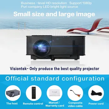 VS314 Mini Projektor 1500 Lúmenov 800 x 480 Pixel HD Domáce Kino Media Player Podporuje 1080P AV HDMI VGA