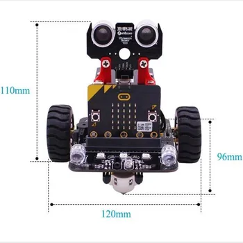 Hot predaj 2WD Vzdelávacie Grafické Programovateľné Mikro:trochu Inteligentný Robot Auto pre Microbit pre Deti