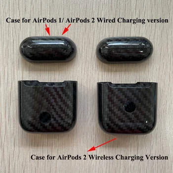 Vybavené Uhlíkových Vlákien puzdro pre Apple AirPods 1/2 Bezdrôtové Nabíjanie Bluetooth Slúchadlá Pokožky Kryt pre AirPods 2 Uhlíkové Príslušenstvo