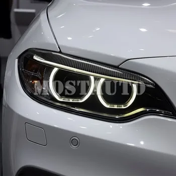 Pre BMW 2 Séria F22 F23 M2 F87 Reálne Uhlíkových Vlákien Exteriér Svetlometov Kryt Viečka Obočie Trim na roky-2020 Auto Príslušenstvo