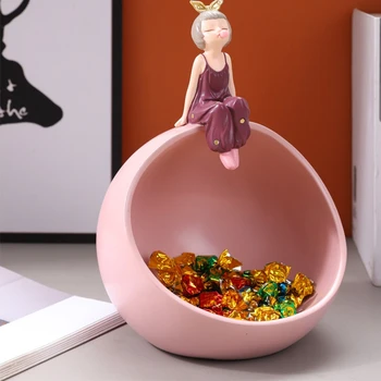 Kreatívne Živice Bubble Gum Dievča Tlačidlo Skladovanie Ozdôb Domáce Dekorácie Úložný Box