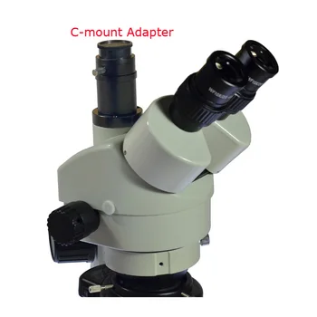 7X-45X Trinocular Priemysel Inšpekcie Zoom, Stereo Mikroskopom + 30X-500X VGA USB, AV TV Video Kamera +56 LED Svetlo + C adaptér