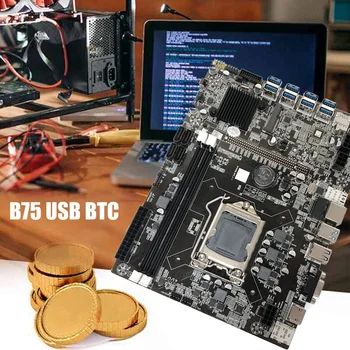 BTC B75 Ťažba Doske+I3 2120 PROCESOR+DDR3 4GB 1600Mhz pamäť RAM+128G MSATA SSD LGA1155 8XPCIE na USB B75 BTC Doska