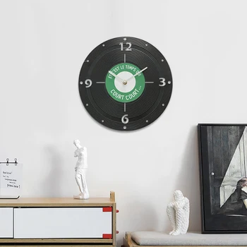 Okrúhle Nástenné Hodiny Minimalistický Móde Americký Štýl Vinyl Nástenné Hodiny Obývacia Izba Horloge Murale Dekorácie EH60WC