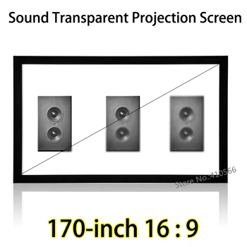 170inch 16 x 9 Pevné premietacie plátno Podpora Audio Transparentného Materiálu Pre Profesionálne Divadlo, Film