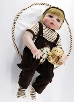 NPKcollection 57cm ručné plný silikónové sumilation roztomilé dieťa vysokej kvality lifelieke kúpať bábiky silikónové reborn baby doll