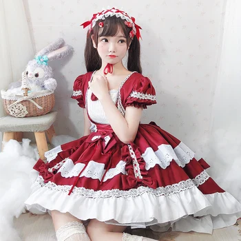 Japonské Dievčatá Sladké Lolita Šaty Gothic Princess Čipky Súd Šaty Cosplay Kostýmy Vintage Dlhé Rukávy Bowknot Šaty Šaty