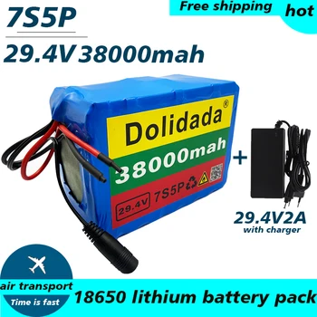 Vysoko kvalitných 7S5P 24V38Ah batériu 500w 29.4 V 38000mAh lítium-iónová batéria pre invalidný vozík elektrický bicykel + 2A nabíjačku