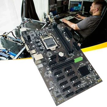 B250 BTC Ťažba Doske 12 PCIE 16X Graf Kartu LGA1151 s SATA SSD 128 G+Chladiaci Ventilátor +Switch Kábel Podporu DDR4