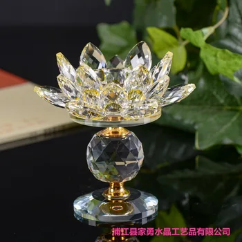 Crystal lotus Svietnik na Buddha ornament crystal lotus lampa remeselné maslo lampa