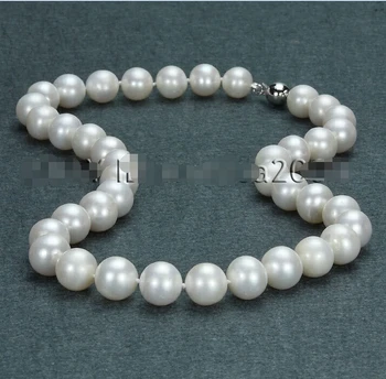 Doprava>>> >>>Skutočný dar AA 12mm-13mm biela čierna umelé kolo perlový náhrdelník 14KGPt/585